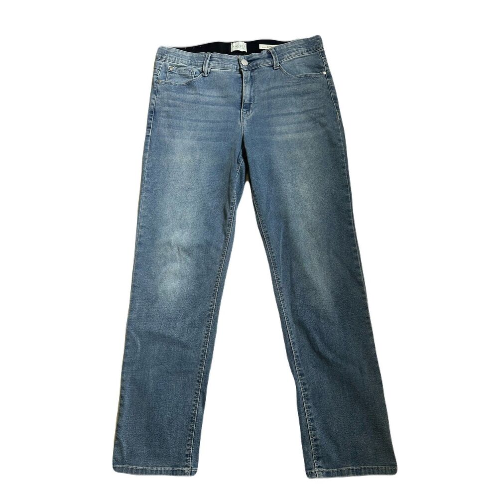 Angels Forever Young Everluxe Sculpt Straight Jeans Women Size 14 Light Wash